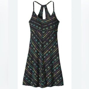 Patagonia Spright Racerback Dress Black Aztec Rainbow Size S NWT